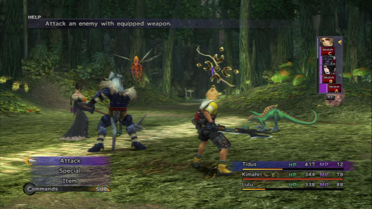 Final Fantasy X gameplay scene